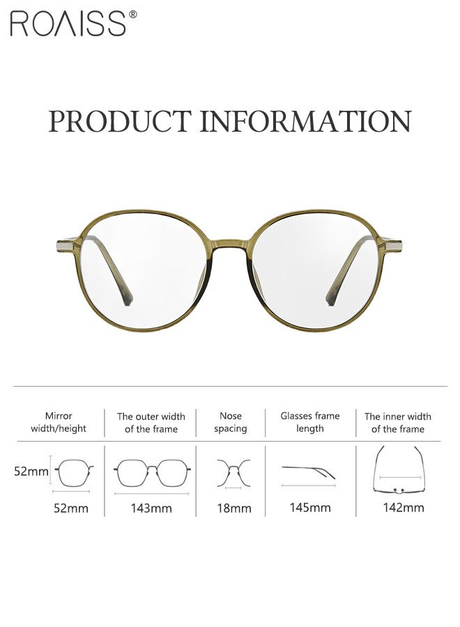 roaiss Anti Blue Light Glasses, Round Frame anti Fatigue Eyeglasses, Blue Light Filter, Anti UV Glare Computer Gaming Reading Eyewear for Women Men, Green - Image 3