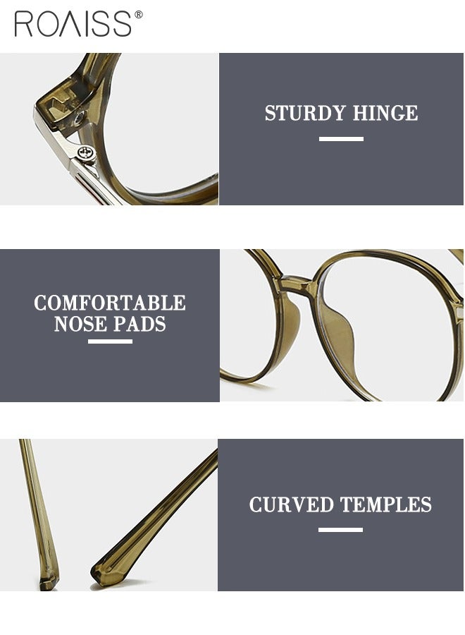 roaiss Anti Blue Light Glasses, Round Frame anti Fatigue Eyeglasses, Blue Light Filter, Anti UV Glare Computer Gaming Reading Eyewear for Women Men, Green - Image 4