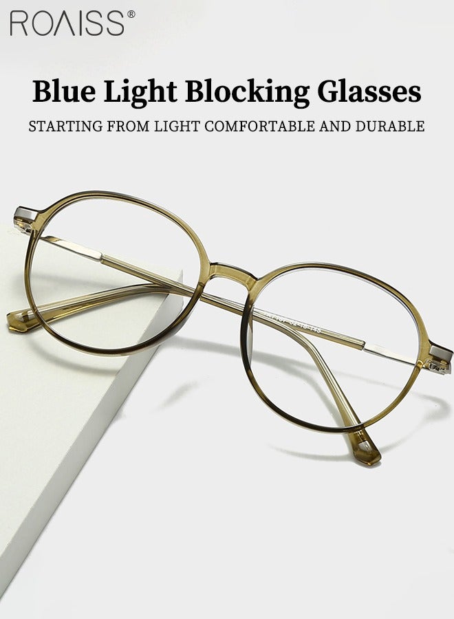 roaiss Anti Blue Light Glasses, Round Frame anti Fatigue Eyeglasses, Blue Light Filter, Anti UV Glare Computer Gaming Reading Eyewear for Women Men, Green - Image 5