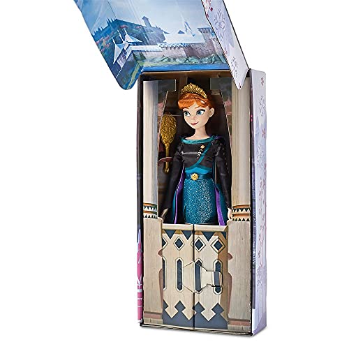 Disney store دميه الأميرة الكلاسيكية الرسمية من متجر ديزني الملكة آنا من فيلم فروزن 2 بطول 11 بوصة تشمل فرشاة مع تفاصيل مصبوبة دمية قابلة للتشكيل بالكامل في زي كلاسيكي ألعاب الأميرات من ديزني - Image 5