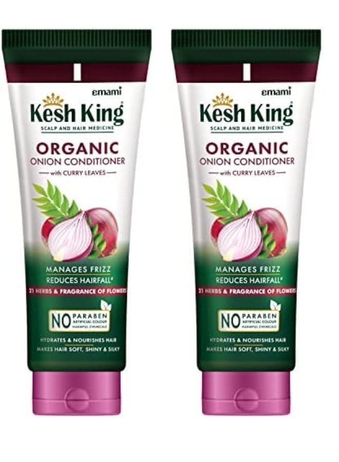 Kesh King Organic Onion Conditioner With Curry Leaves For Hydrated And Nourished Hair For All Hair Types, 200 Ml -(Pack of 2) - Image 1
