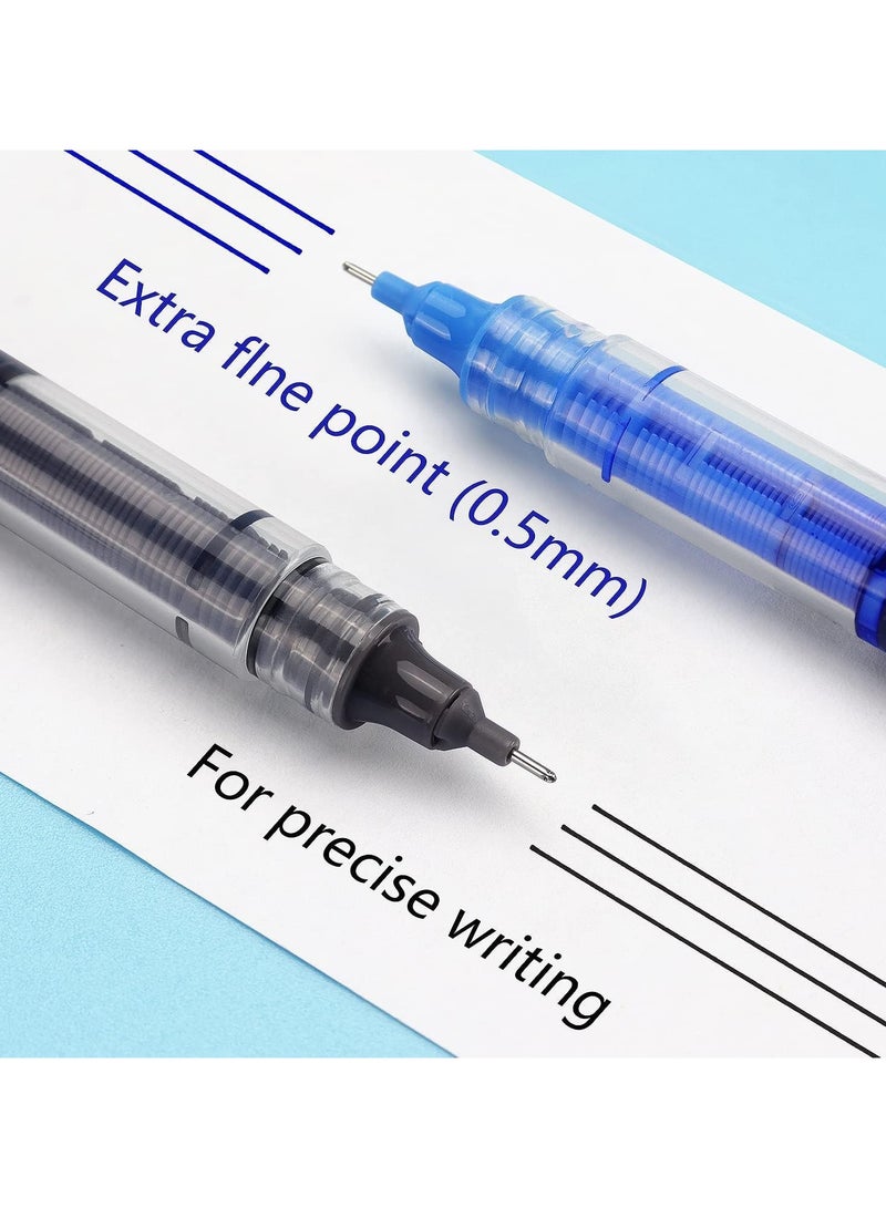 QIBANG 12 Pieces Rolling Ball Pens 0.5 mm Japanese Quick Drying Fine Point Pens Liquid Ink Smooth Writing for Office Student Back to School Supplies，Ballpoint Pen - Image 5
