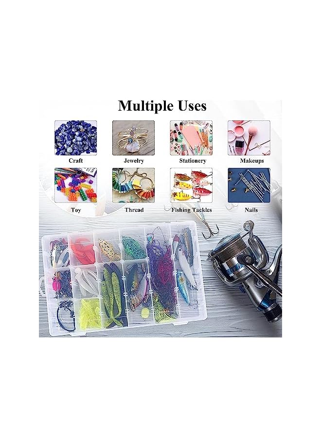 The Bros 36 Grids Plastic Organizer Box with Dividers, Clear Compartment Container Storage for Beads Crafts Jewelry Fishing Tackles, Earring Storage Containers Bead Holders (2Pack) - Image 3