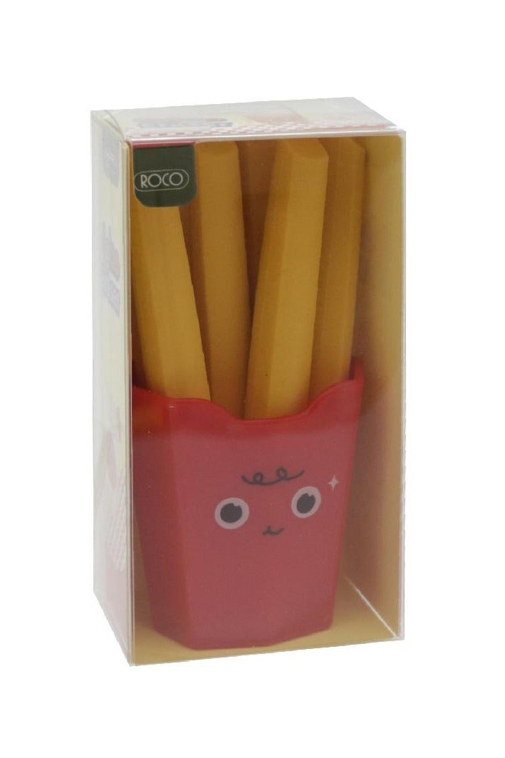 روكو ممحاة مطاطية للبطاطس المقلية في علبة بلاستيكية متنوعة الألوان - Image 1