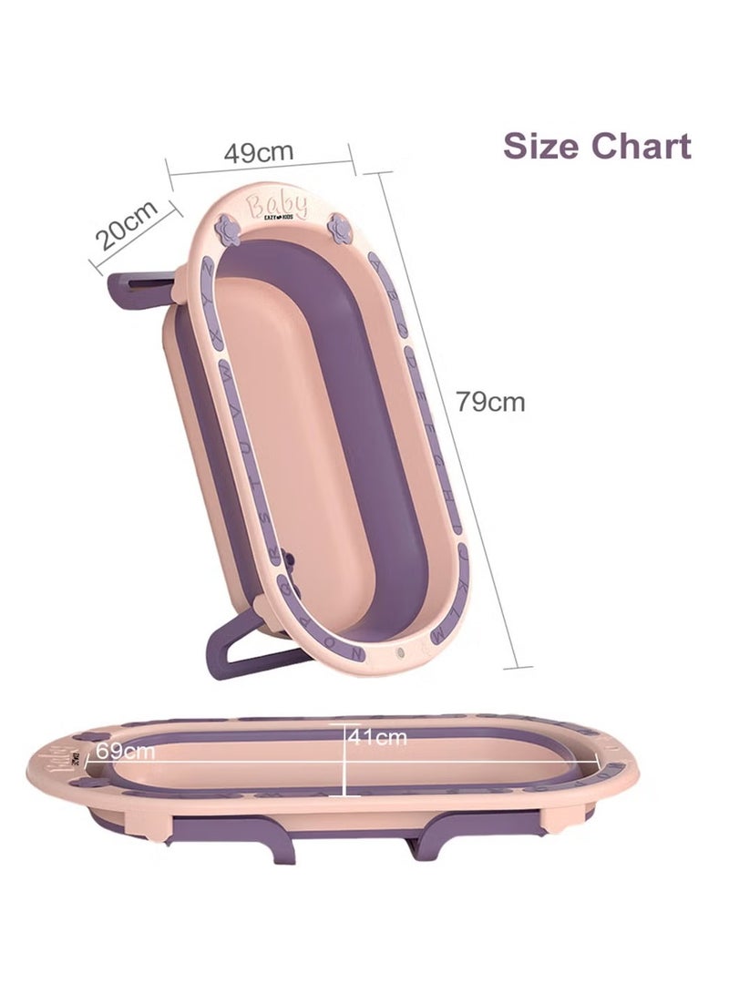 بيبي حوض استحمام قابل للطي للأطفال حديثي الولادة بحواف ناعمة، من 0 إلى 6 سنوات، لون أرجواني - Image 3