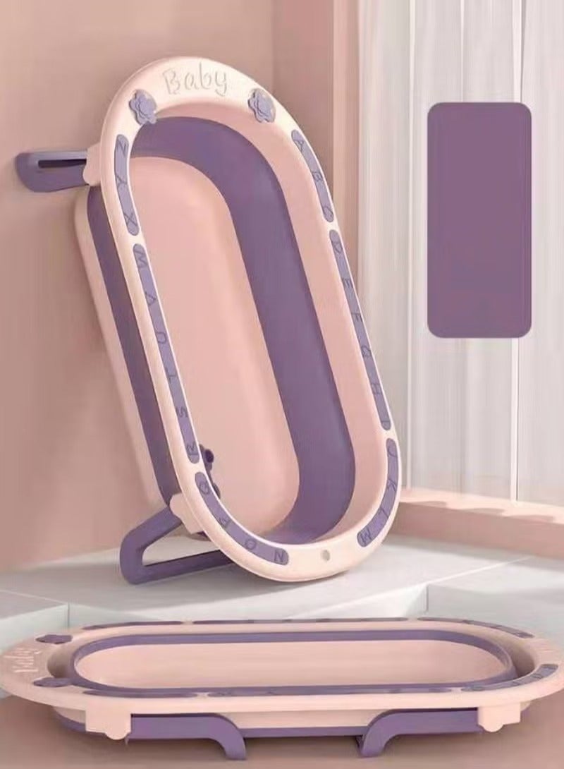 بيبي حوض استحمام قابل للطي للأطفال حديثي الولادة بحواف ناعمة، من 0 إلى 6 سنوات، لون أرجواني - Image 2