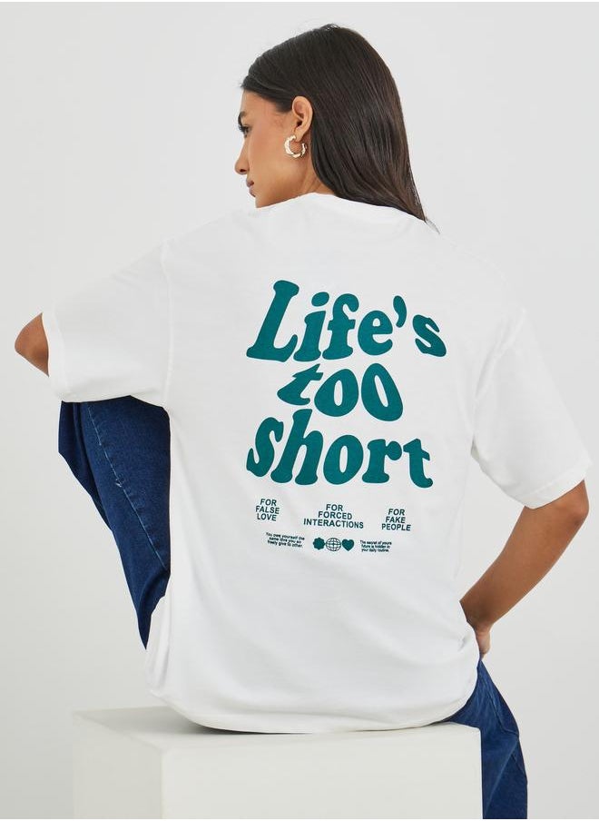 Styli Styli Graphic Print Short Sleeve Oversized T-Shirt  - Image 1