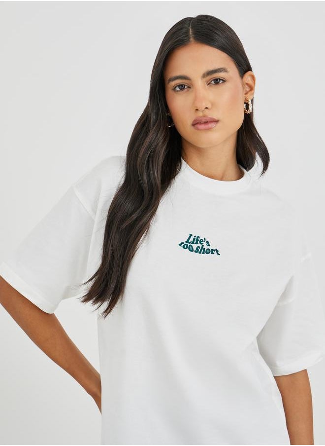 Styli Styli Graphic Print Short Sleeve Oversized T-Shirt  - Image 4