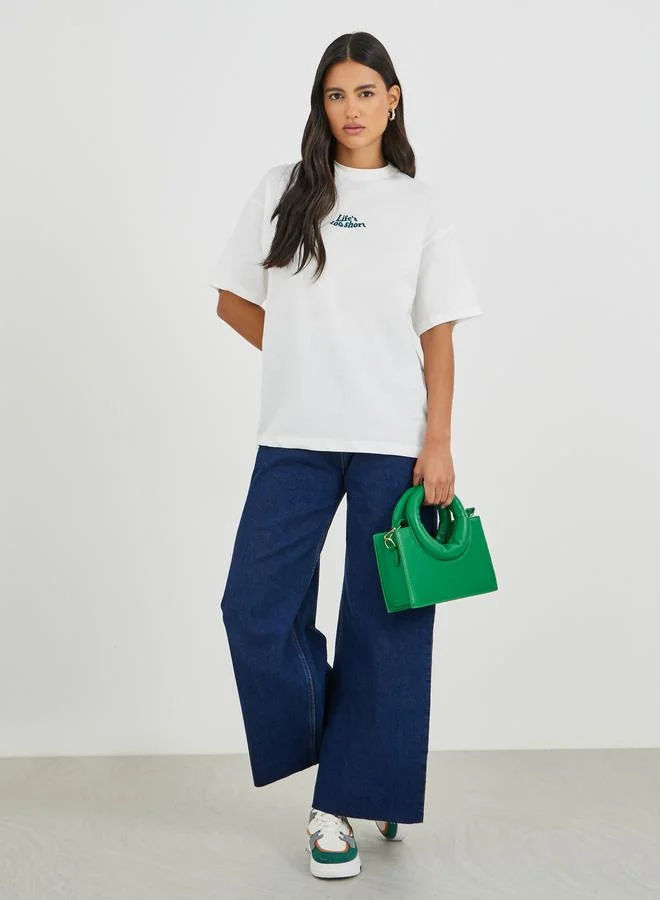 Styli Styli Graphic Print Short Sleeve Oversized T-Shirt