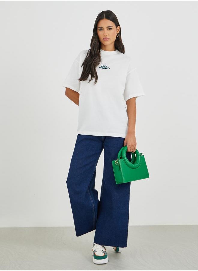 Styli Styli Graphic Print Short Sleeve Oversized T-Shirt  - Image 3