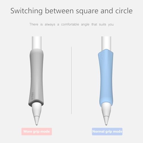 SIXFU Grip Designed for Apple Pencil Pro/ 2nd Generation/USB-C Support Magnetic Charging, 2 PCS Cover Accessories Compatible with iPad iPencil Stylus Pen(Blue,Gray) - Image 3