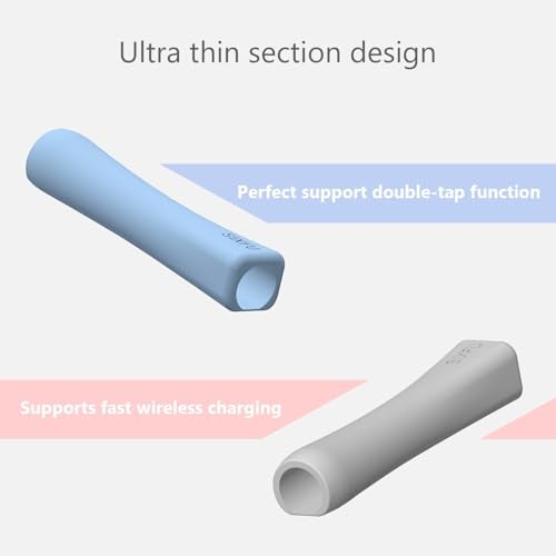 SIXFU Grip Designed for Apple Pencil Pro/ 2nd Generation/USB-C Support Magnetic Charging, 2 PCS Cover Accessories Compatible with iPad iPencil Stylus Pen(Blue,Gray) - Image 4