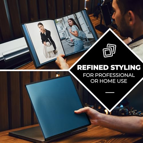 Dunwell Photo Album 8x10 (Blue) with Black Mounting Paper, 8 x 10 Photo & Art Portfolio Presentation Book, 24 Clear Sleeves, Each Shows 48 Pages, Professional Photography Book for Pictures, Artwork - Image 3