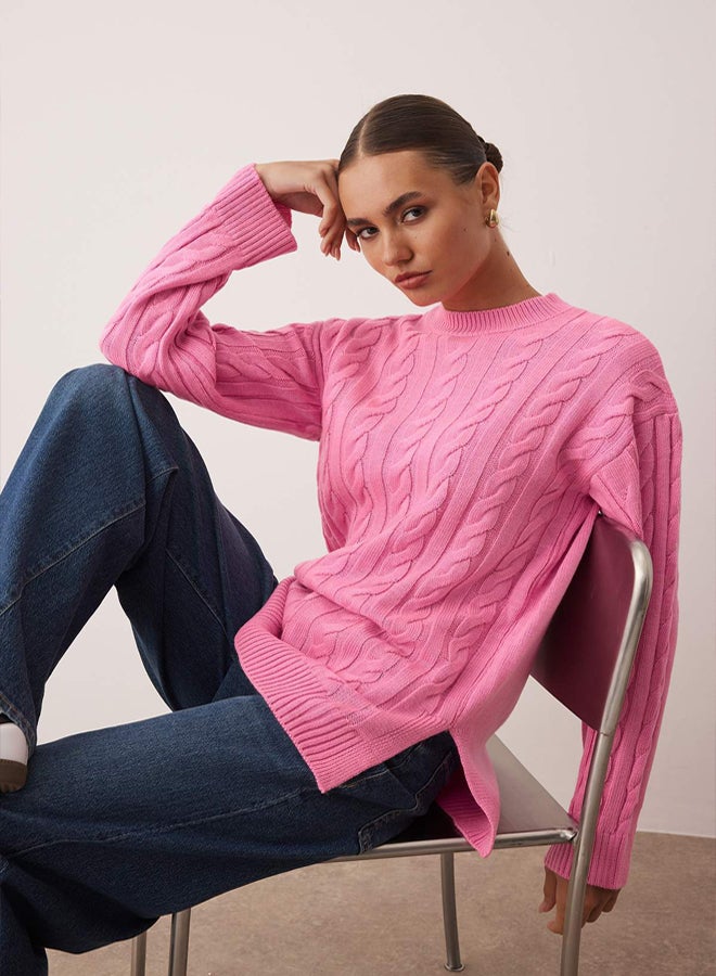 trendyol Pink Hair Knit Hair Knit Sweater - Image 2