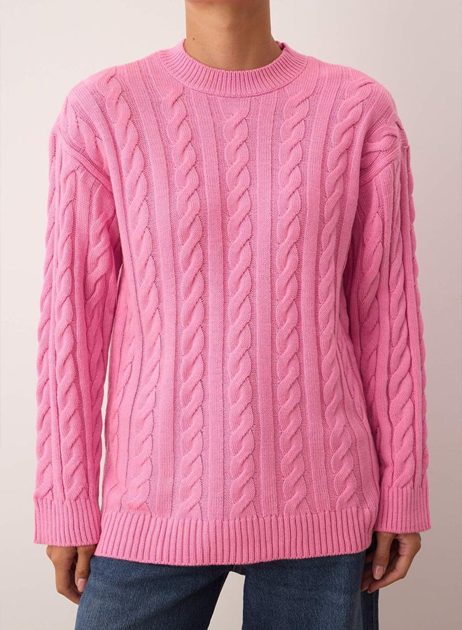 trendyol Pink Hair Knit Hair Knit Sweater - Image 3