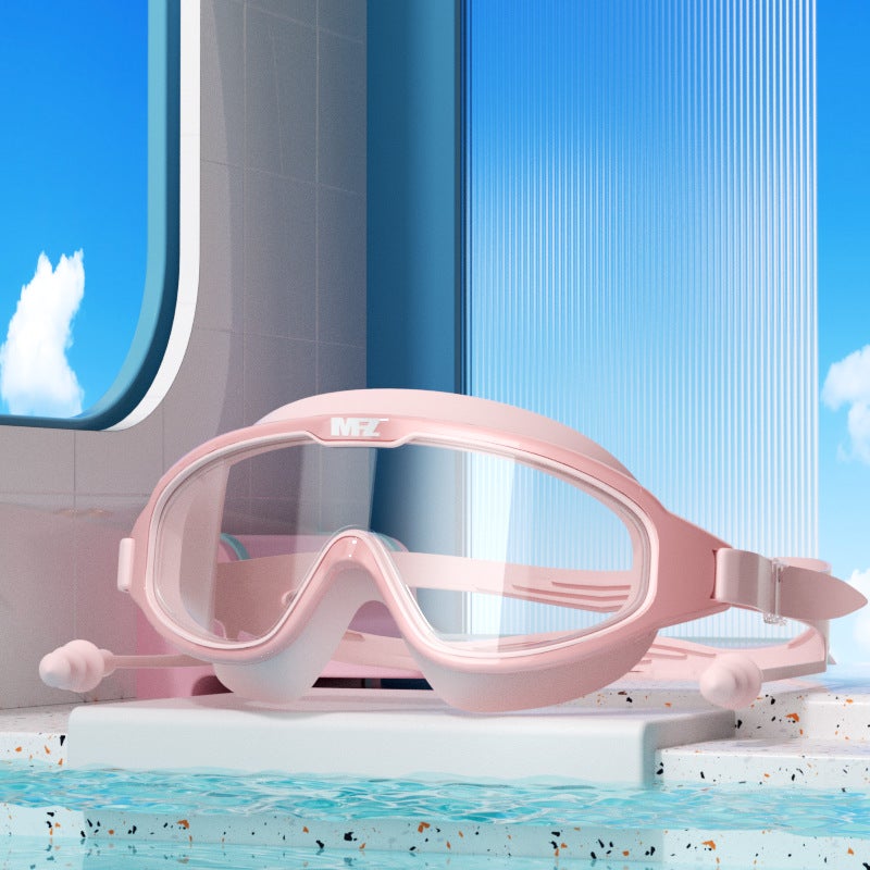 Kids' Swimming Goggles and Cap - Waterproof, Anti-Fog, HD Large Frame for  Children - Image 2