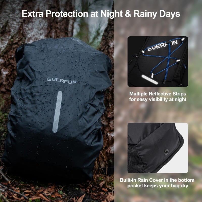 EVERFUN Hydration Backpack with Water Bladder 3L and Rain Cover, 18L Hiking Water Backpack Women Men Hydration Pack Insulated Lightweight Day Hydropack with Storage for Hiking, Biking, Running, Skiing - Image 3