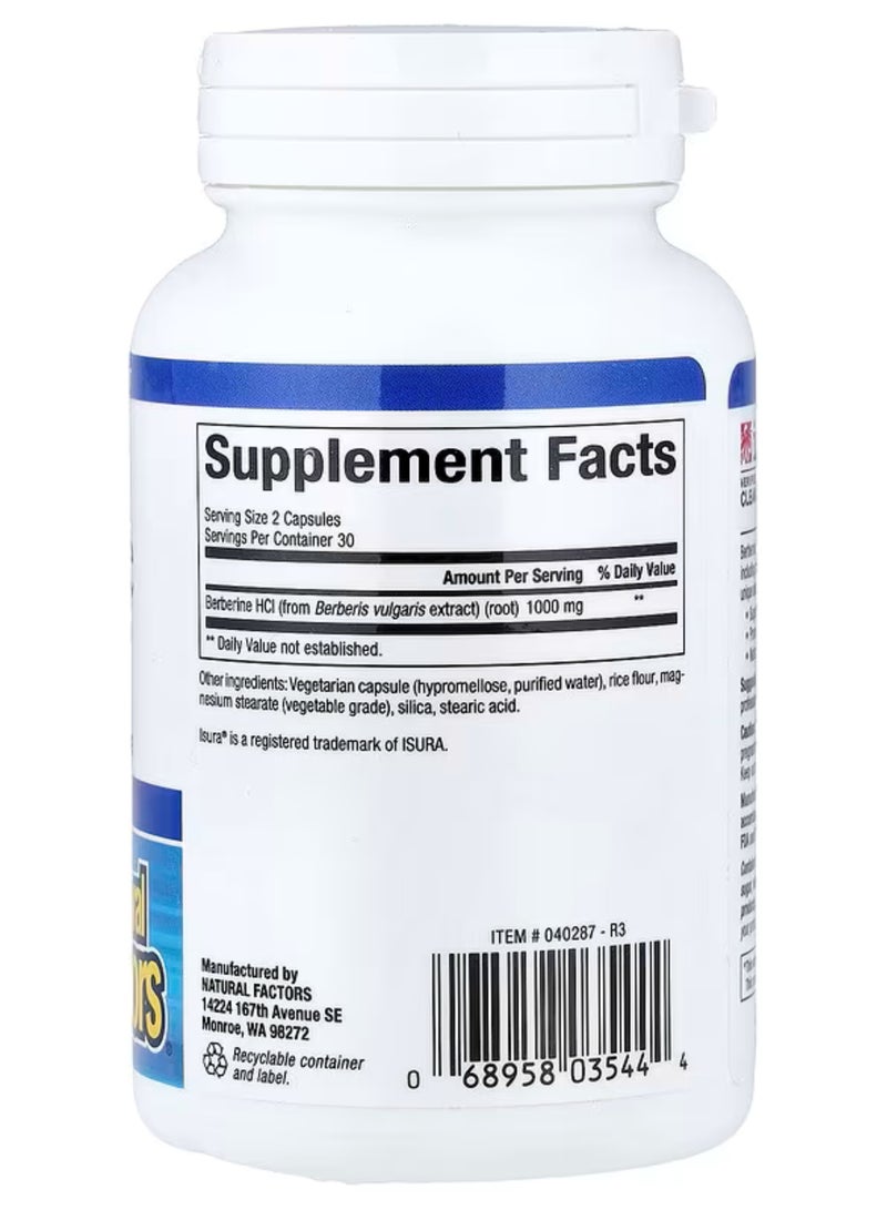ناتشرال فاكتورز البربارين 60 كبسولة نباتية - Image 3