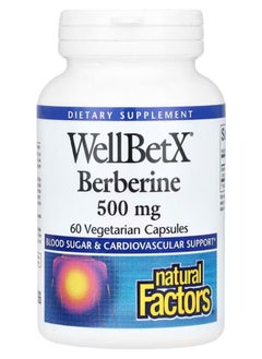 natural Factors Natural Factors, WellBetX Berberine, 500 mg, 60 Veg Capsules 