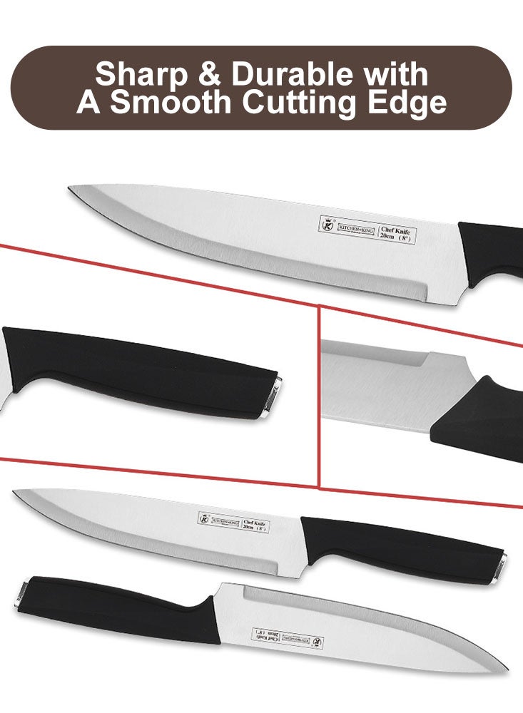 Perfii 9 Pieces Black Knife Sets for Kitchen with Block and Kitchen Utensils Sharp Knives Professional Chef Knives Set - Image 4