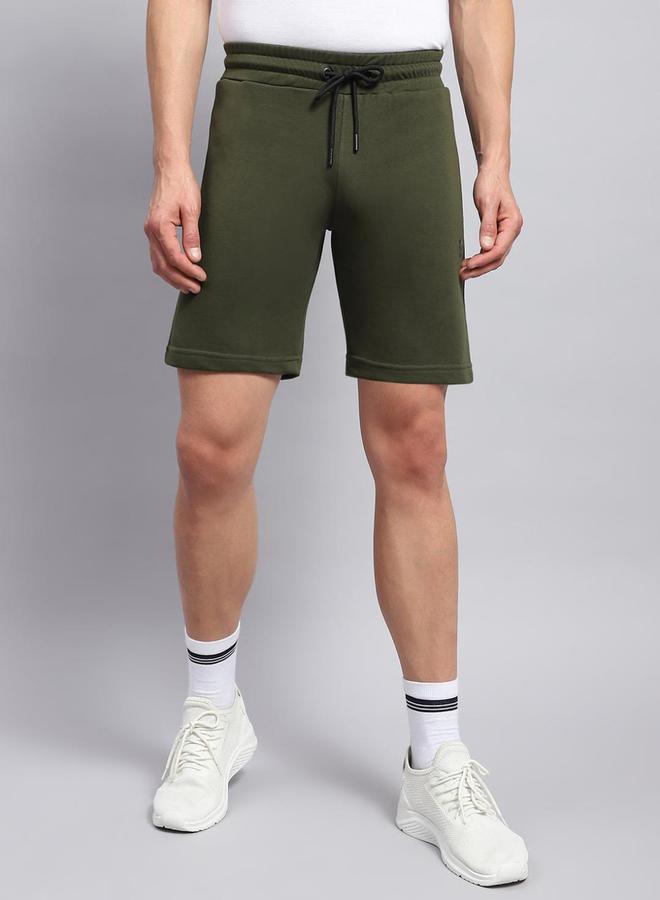 Rock.it Men Green Plain Short Shorts - Image 1