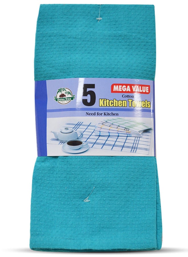 Dates Tree Multi-Purpose Cotton Kitchen Cleaning Towel - 63 x 40cm Pack of 5 - Image 1