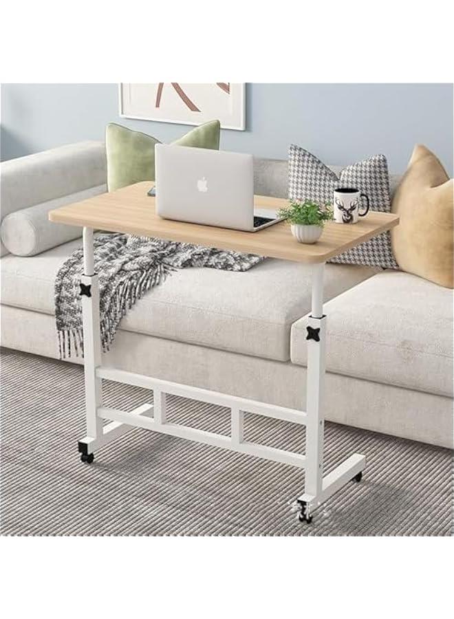 تراسل مكتب كمبيوتر محمول بارتفاع قابل للتعديل، مناسب لغرف النوم والمنزل والمكتب للعمل والدراسة، يصلح كحامل صينية قهوة توضع فوق السرير، أو طاولة أريكة بجانب السرير (من خشب الجوز) - Image 1