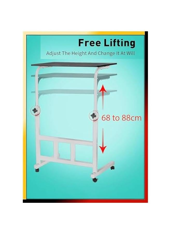 تراسل مكتب كمبيوتر محمول بارتفاع قابل للتعديل، مناسب لغرف النوم والمنزل والمكتب للعمل والدراسة، يصلح كحامل صينية قهوة توضع فوق السرير، أو طاولة أريكة بجانب السرير (من خشب الجوز) - Image 3