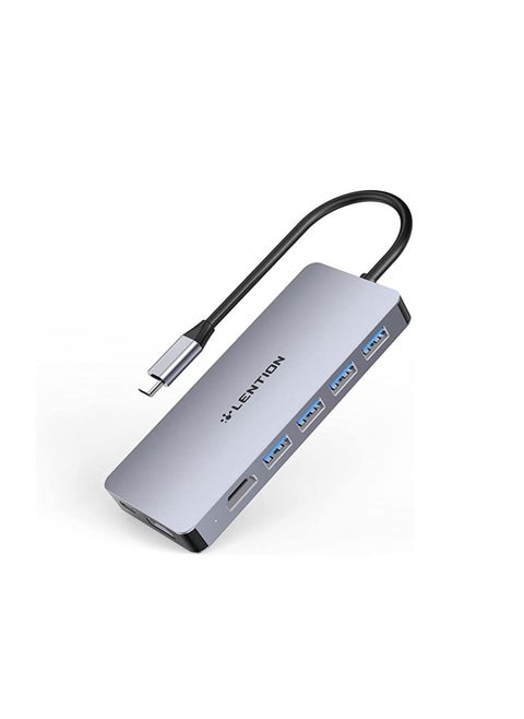 USB C Dual  Type C Charging Adapter Compatible with Thunderbolt 3 Ports Devices New MacBook Surface Book Stable Driver Hub  Space Gray)