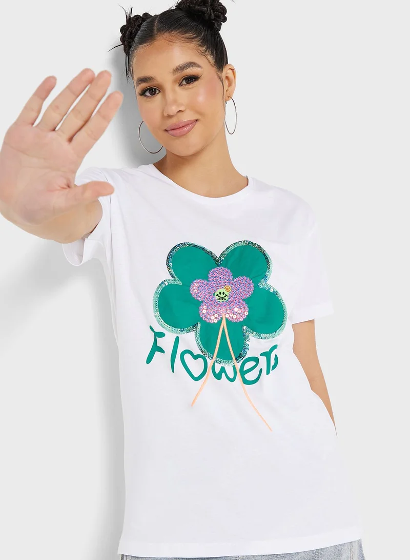 Ginger Glitter Graphic Detail T-Shirt