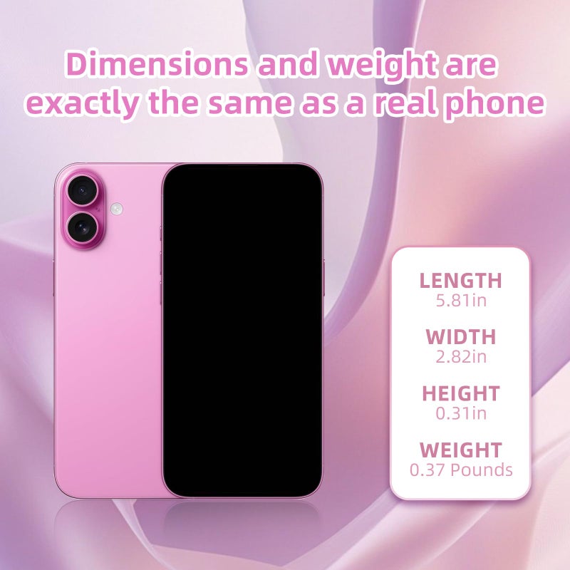 Blue Union Fake Phone Dummy Prop Phone, Play Decoy Phone Pear Phone Non-Working Phone 16, Display Phone Look Like Real Phone 16 (Pink) - Image 5