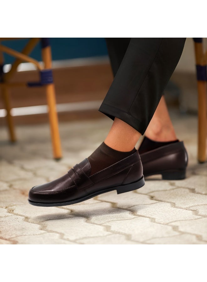 Mont Hawk Men’s Penny Loafer Genuine Leather Shoes || Premium Calf Leather Slip-On || Business Casual & Semi-Formal Dress Shoes || Soft Comfortable Fit || Anti-Slip Sole (Brown) - Image 4