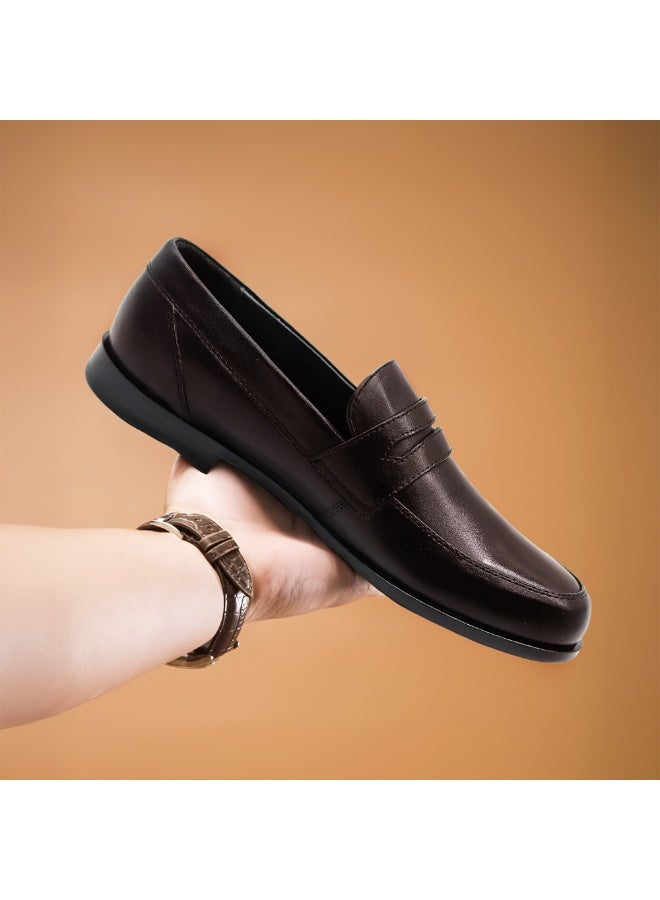 Mont Hawk Men’s Penny Loafer Genuine Leather Shoes || Premium Calf Leather Slip-On || Business Casual & Semi-Formal Dress Shoes || Soft Comfortable Fit || Anti-Slip Sole (Brown) - Image 5