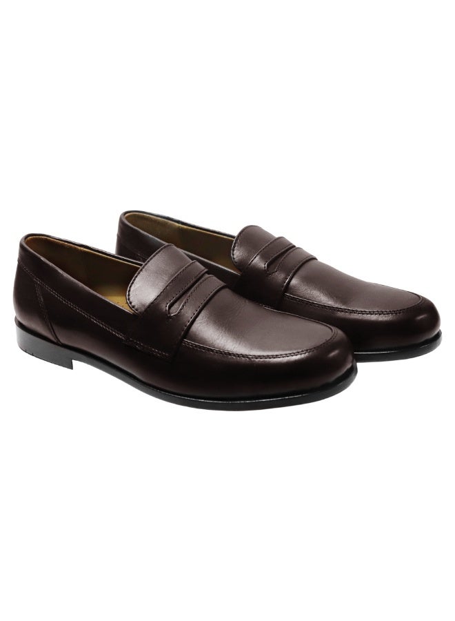 Mont Hawk Men’s Penny Loafer Genuine Leather Shoes || Premium Calf Leather Slip-On || Business Casual & Semi-Formal Dress Shoes || Soft Comfortable Fit || Anti-Slip Sole (Brown) - Image 1