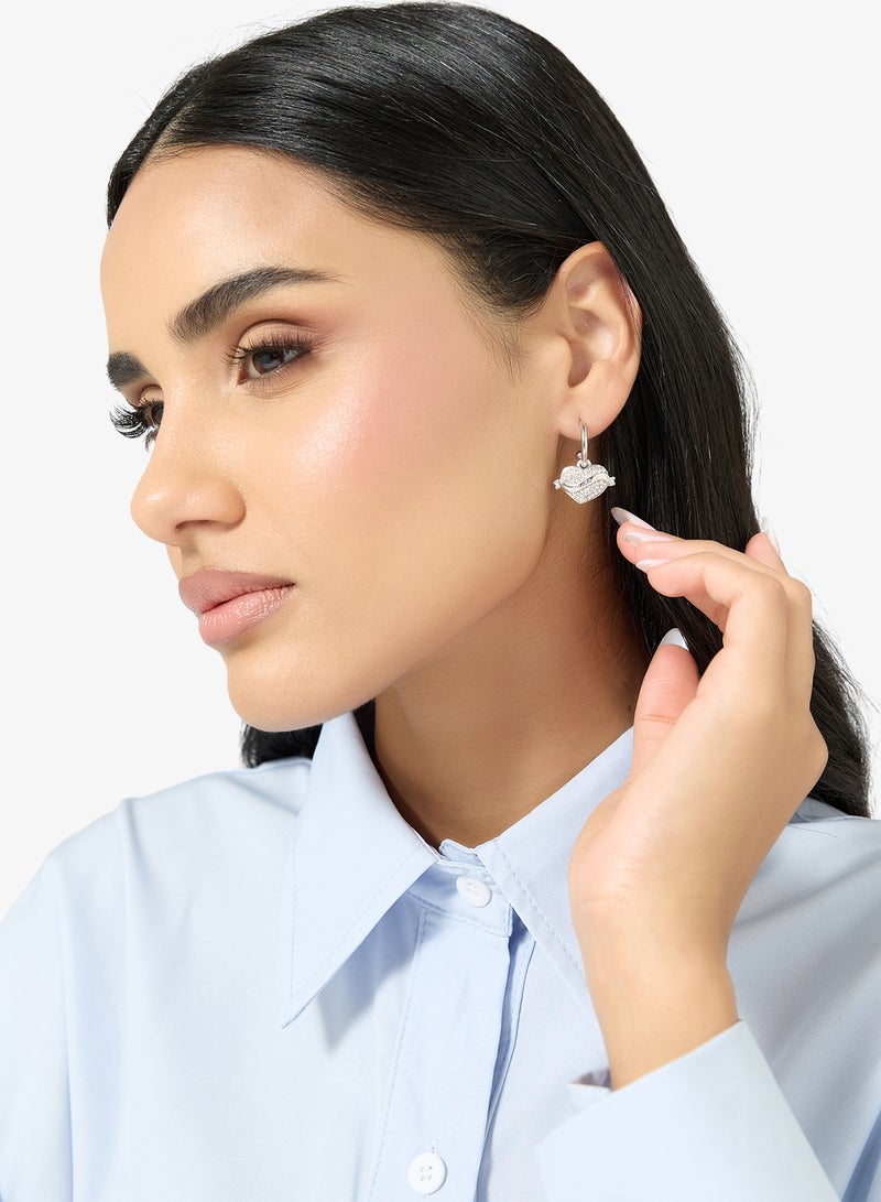 GUESS Vintage Guess Logo Earrings - Image 4