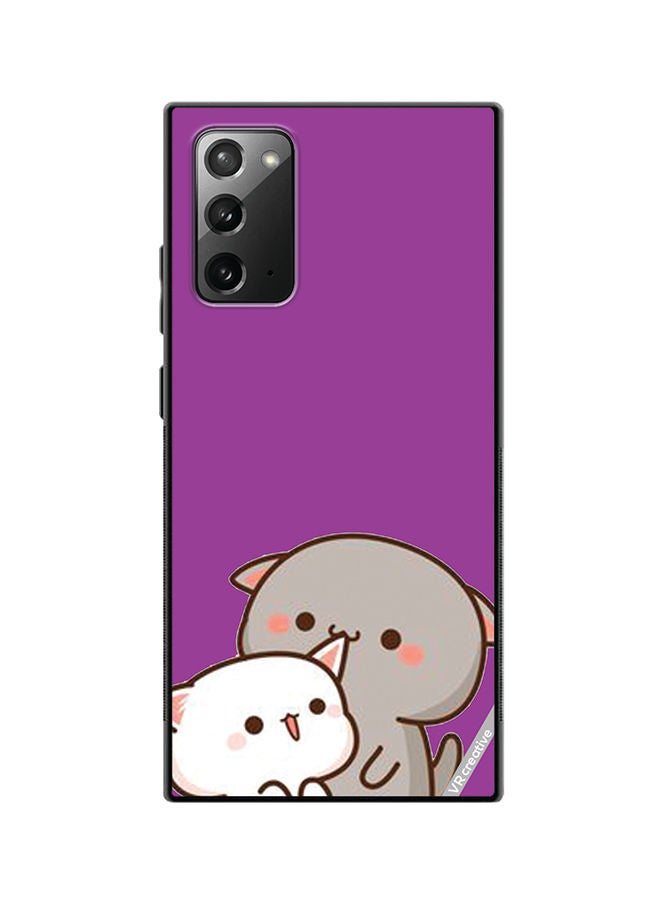 VR CREATIVE Protective Case Cover For Samsung Galaxy Note20 5G Two Cute Cats Design Multicolour - Image 1