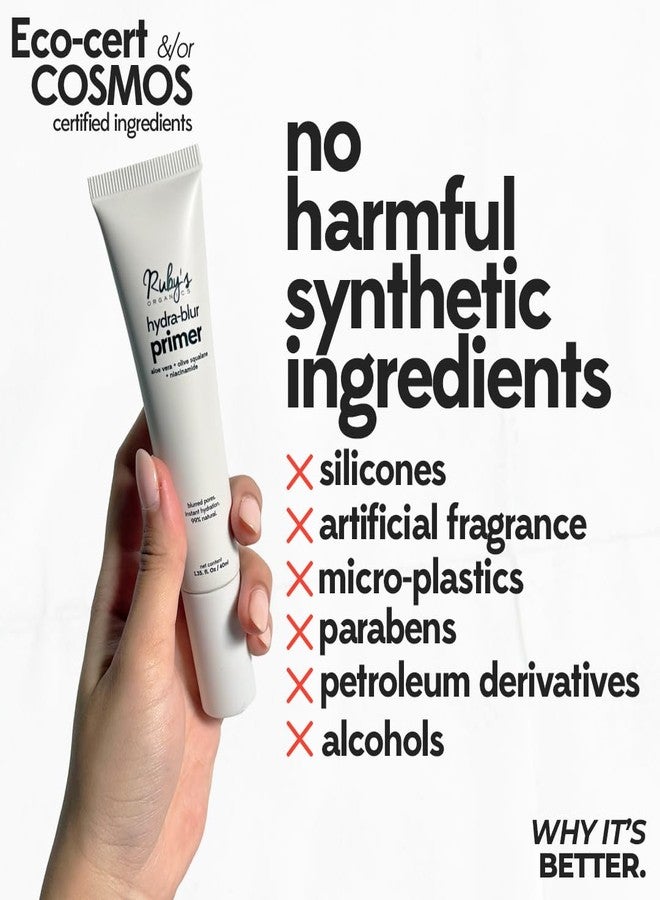 روبيز أورجانيك برايمر روبيز أورجانيكس هايدرا-بلور لمكياج الوجه - 40 مل، غني بالألوفيرا، وسكوالين الزيتون، والنياسيناميد - نباتي، يرطب البشرة فوراً، ويخفي المسام. - Image 4