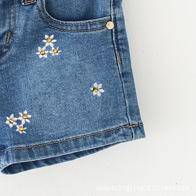 2024 New Girls High Waist Denim Shorts Loose Breathable Trendy Brand Applique Technology Fashionable And Easiest For Match High Street - Image 5
