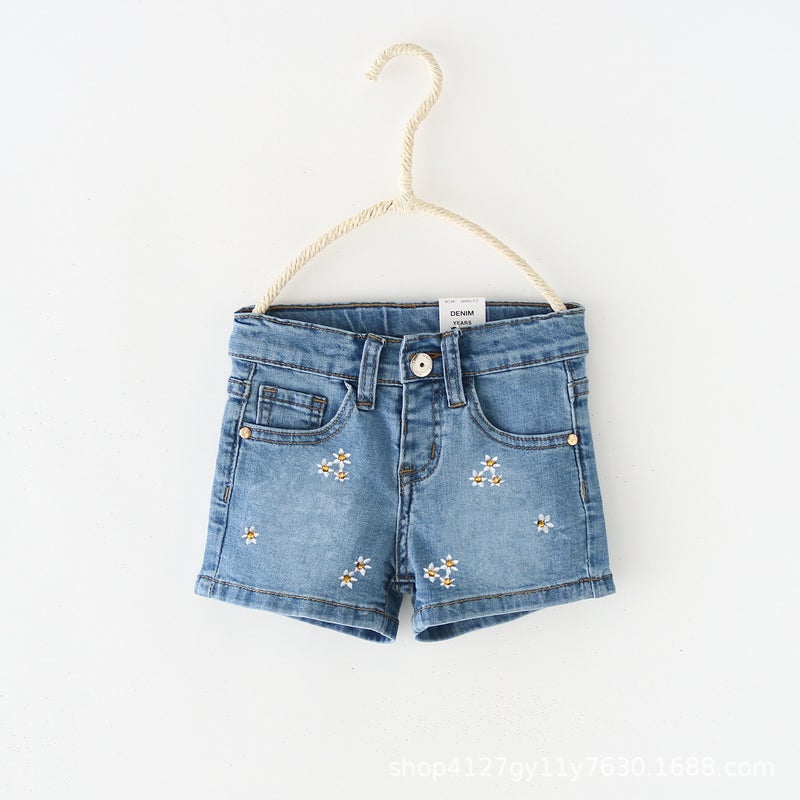 2024 New Girls High Waist Denim Shorts Loose Breathable Trendy Brand Applique Technology Fashionable And Easiest For Match High Street - Image 3