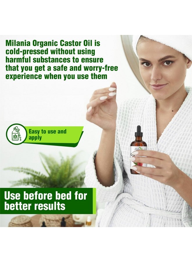 MILANIA Premium Organic Castor Oil (2 fl. oz.) - Pure Cold-Pressed Beauty & Skincare Serum - Eyelash & Eyebrow Hair Growth Enhancer - Image 4