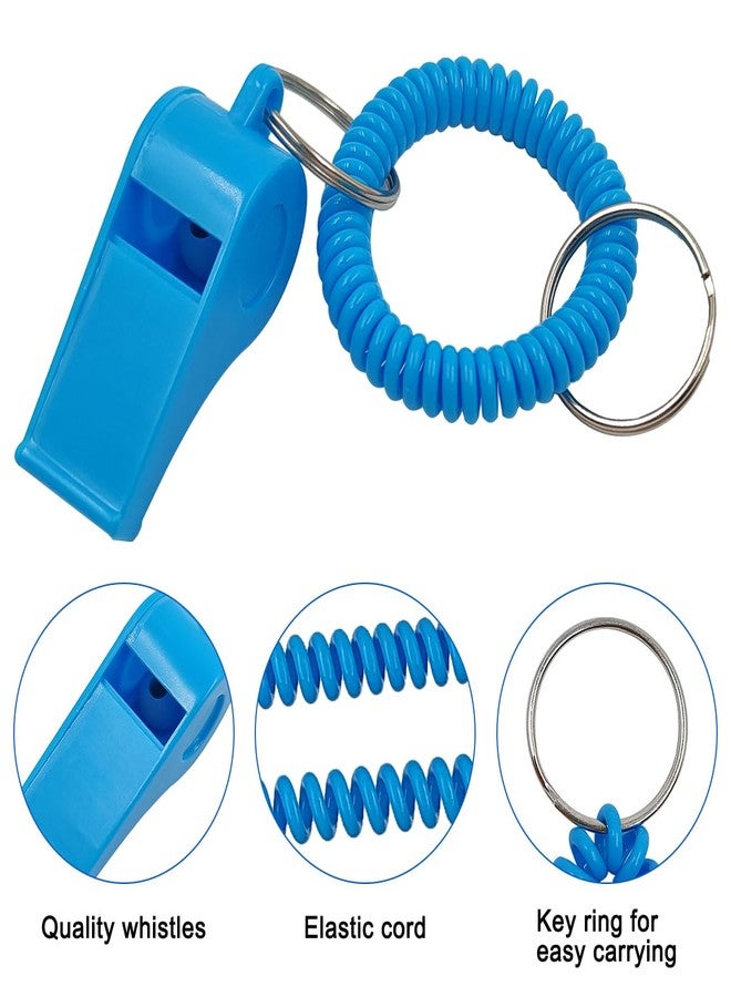 AFUNTA 12 Pack Whistle With Bracelet, 6 Colors Loud Plastic Whistle Sport Whistle Stretchable Wrist Keychain for Refereeing, Footballing, Survival Emergency Training - Image 4
