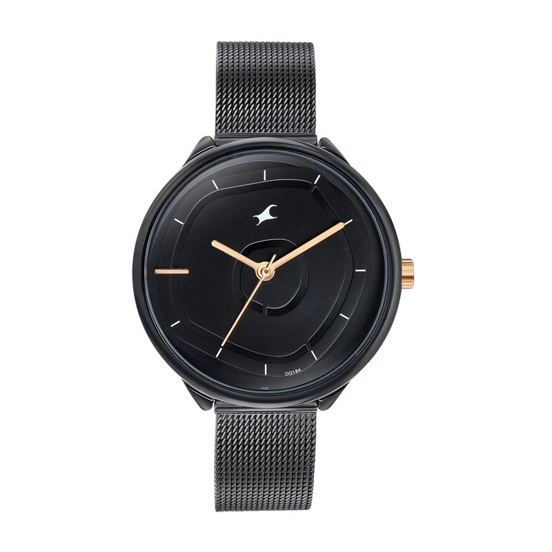 Fastrack Stunners Quartz Analog Black Dial Black Stainless Steel Strap Watch for Girls - NT6303KM01 - Image 4