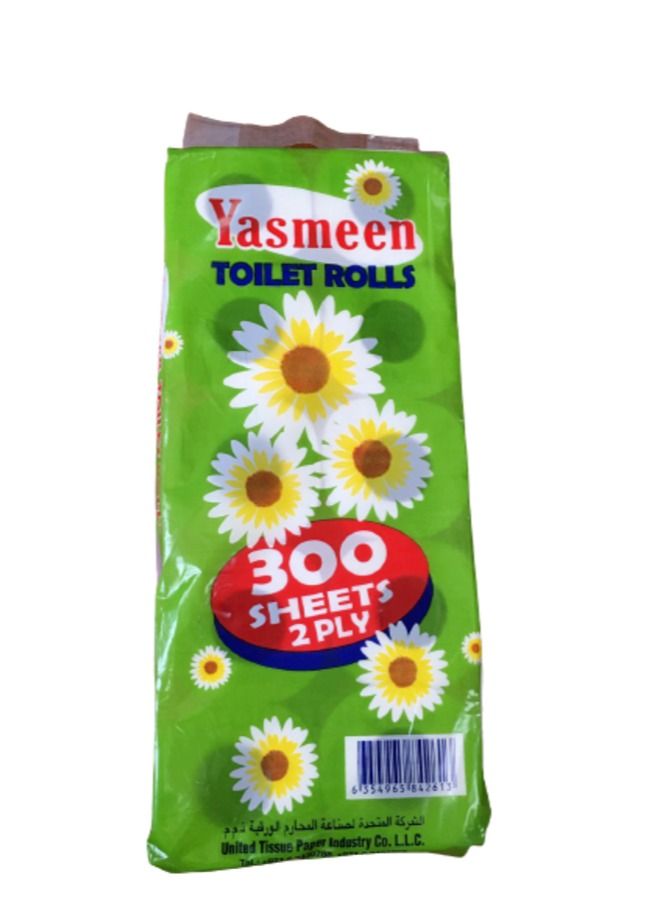 Yasmeen Pack Of 10 2Ply Super Absorbent Embossed Toilet Rolls - 300 Sheets - Image 3