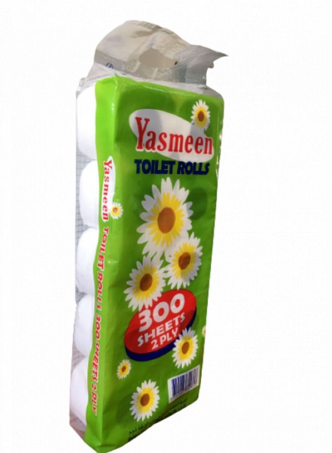 Yasmeen Pack Of 10 2Ply Super Absorbent Embossed Toilet Rolls - 300 Sheets - Image 2