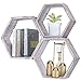 Comfify Rustic Wall Mounted Hexagonal Floating Shelves Ã¢â‚¬â€œ Set of 3 Ã¢â‚¬â€œ Large, Medium and Small Ã¢â‚¬â€œ - Image 2