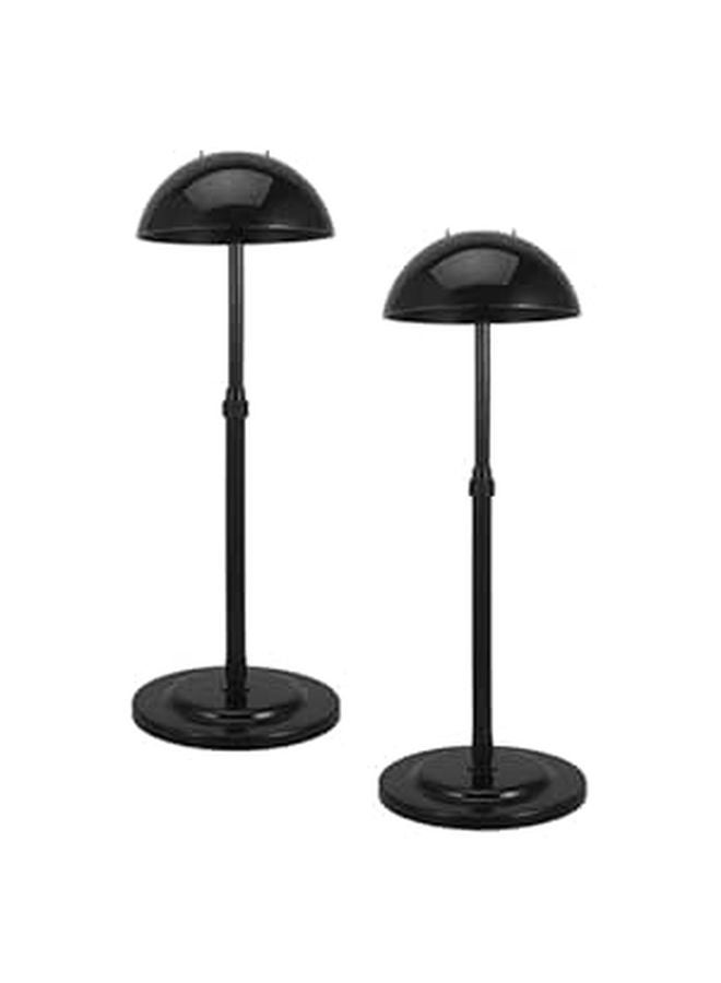 Adjustable Height Wig Display Stand 1 Pair Black Wig Rack For Hair Extensions - Image 1