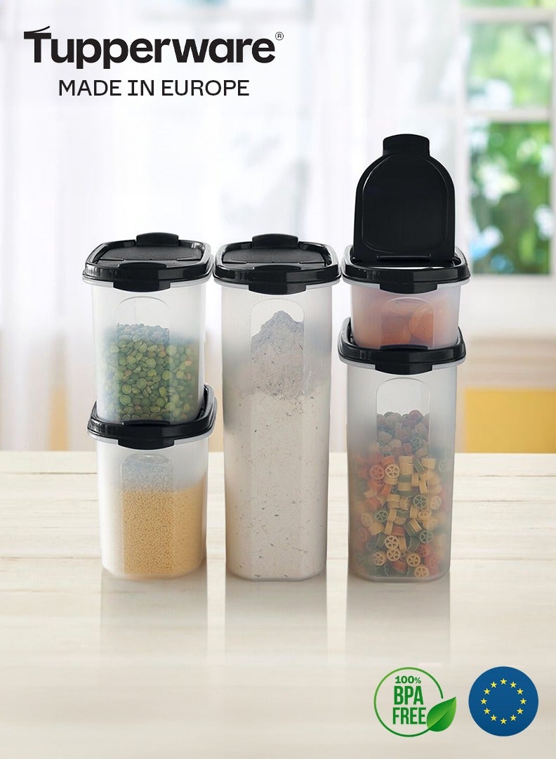 توبروير طقم علب تخزين جاف بيضاوية (5 قطع) بسعات 500 مل، 1.1 لتر، 1.7 لتر، و2.3 لتر - Image 1