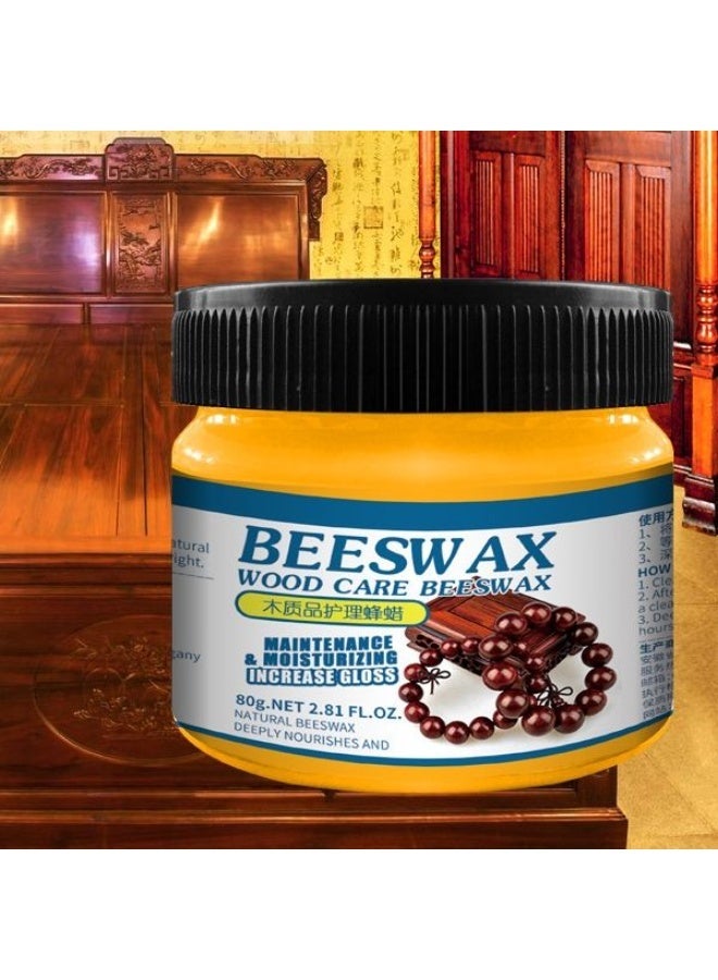 Beeswax Candle Works, Inc Natural Beeswax Furniture Polish Wood Seasoning Beeswax, for Wood Polish and Conditioner, Multipurpose, Waterproof and Repair Wood Wax Wood Cleaner.80G - Image 1