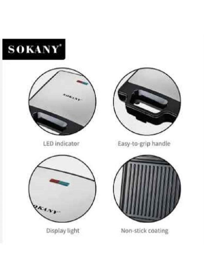 sokany 3 IN 1SANDWICH MAKER(Grill ,Waffle,Toast)Double Side Heating/1400W/SK-BBQ-852  - Image 3