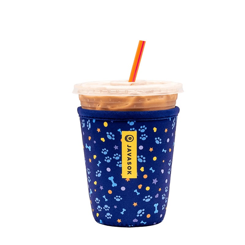 Sok It Java Sok Iced Coffee & Cold Soda Insulated Neoprene Cup Sleeve (Paws and Bones  Small: 16-20oz) - Image 1